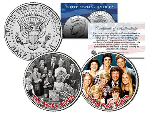 The Brady Bunch Tv Show Colorized Jfk Half Dollar Coin Set Marcia Greg Jan