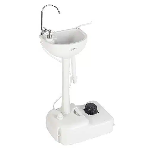 Vingli Upgraded Portable Sink Rolling Hand Wash Basin Stand With Towel Holder & Soap Dispenser & Wheels, Perfect For Gardencampingoutdoor Eventsgatheringsworksitervindoor