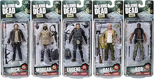 Walking Dead Mcfarlane The Morgan Jones, Dale Horvath, Bob Stookey, Rick Grimes And Eugene Porter Tv Series Action Figures Set Of