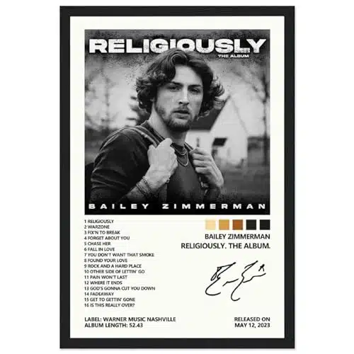 Wigonda Album Cover Poster Bailey Zimmerman Poster Religiously The For Bedroom Canvas Posters For Room Aesthetic Wall Art Decor Bailey Zimmerman Poster Religiously The Xinch(X