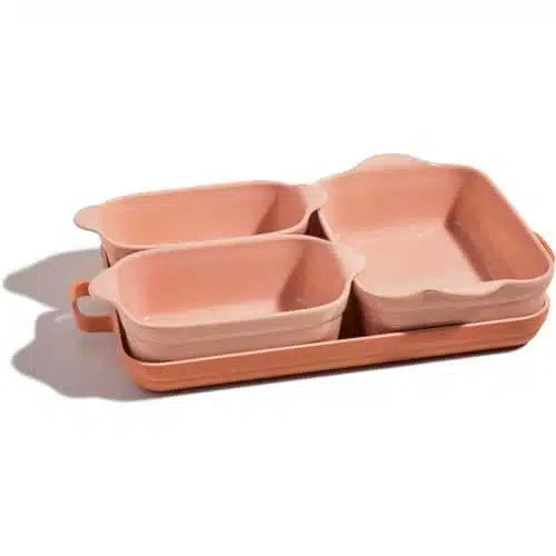 Our Place Ovenware Set  Piece Nonstick, Toxin Free, Ceramic, Stoneware Set With Oven Pan, Bakers, & Oven Mat  Space Saving Nesting Design  Oven Safe  Bake, Roast, Griddle And 