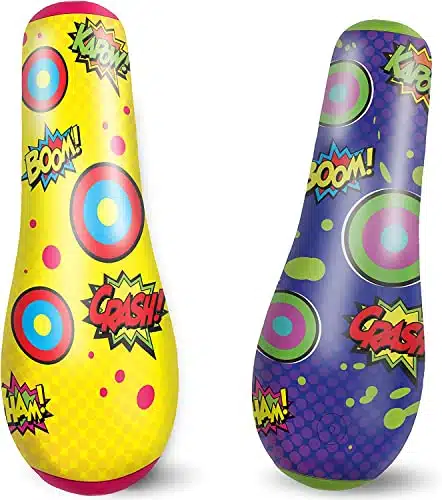 Pack Inflatable Bopper, Inches Kids Punching Bag With Bounce Back Action, Inflatable Punching Bag For Kids Presents