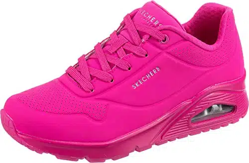 Skechers Womens Skecher Street Women'S Uno   Night Shades Sneaker, Pink Hot Pink Durabuck Htpk,