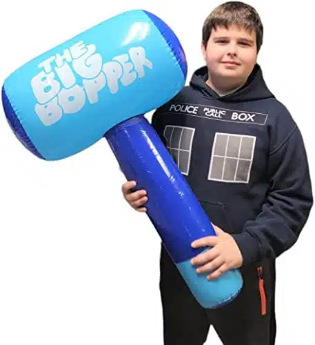 The Big Bopper Inflate   Blue (X ) Inflate Hammer, Mallet For Play Fights And Action (Pack)