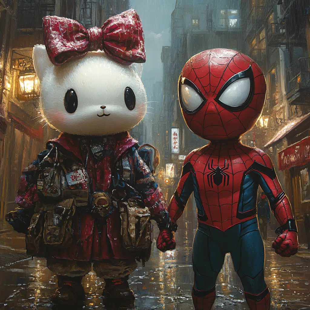 hello kitty and spiderman